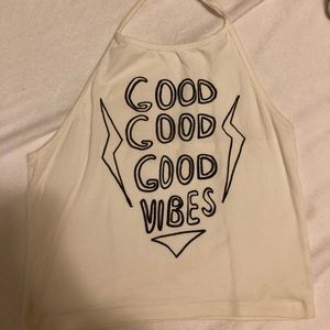 White halter crop top